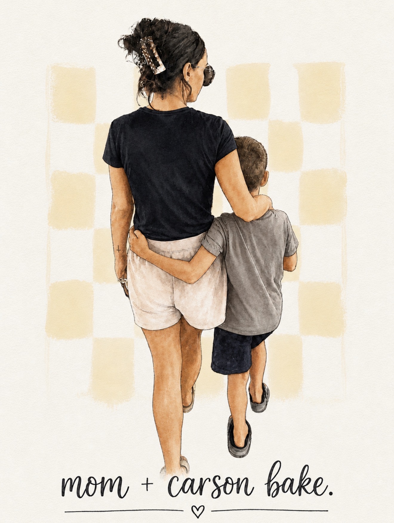 mom + carson bake.